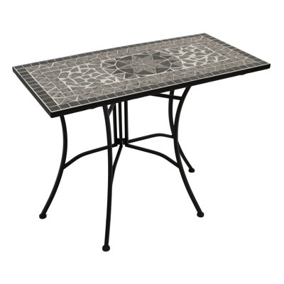 Noi Rectangular Stone Outdoor Bistro Table - 90 cm W 45 cm D