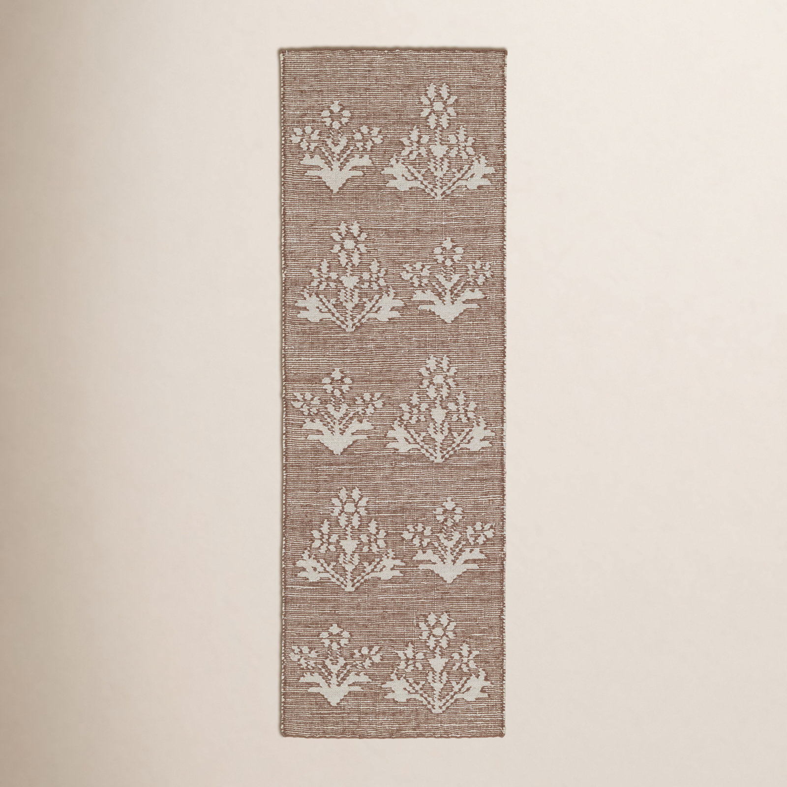 Heidi Botanical Flatweave Jute Rug, Clay, 2'6x8'