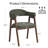 Mid-Century Modern Upholstered Dining Chairs with Curved Back and Solid Wood Legs, Set of 6-2061911438-2061911439