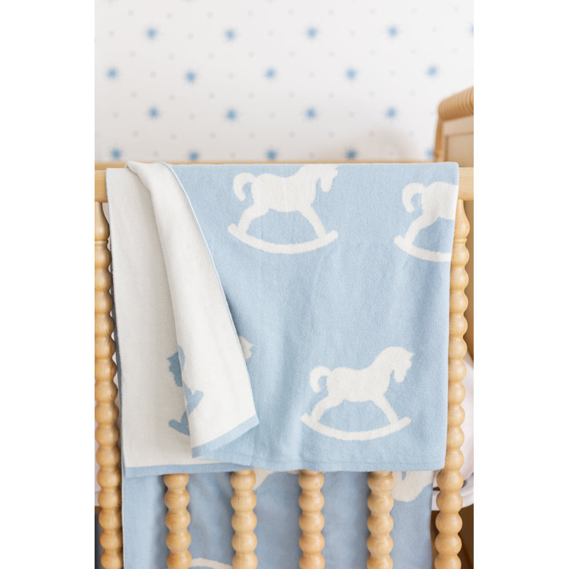 Couverture de chambre de bébé à bascule bleue