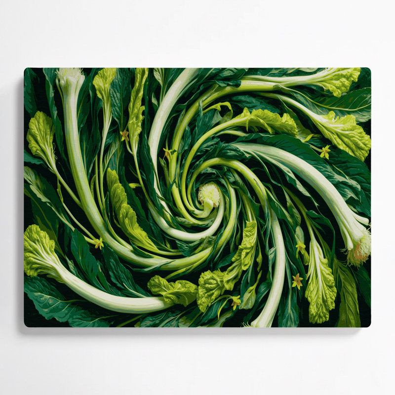 Légumes, art mural vert Choy Sum, H 11 po x l 14 po