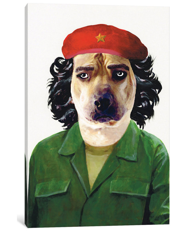 « tché guevara », reproduction d’art sur toile, H 18 po x l 12 po x P 1,5 po, Toile tendue, Pas de tapis