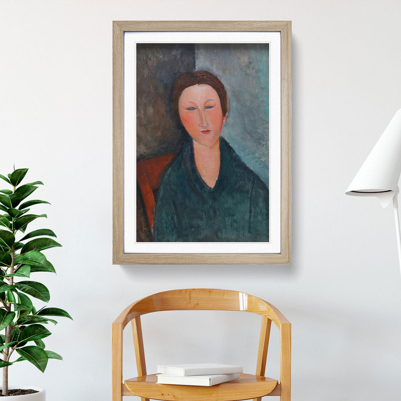 Mademoiselle Marthe by Amedeo Modigliani - Picture Frame Painting, Oak Framed, 65cm H x 48cm W x 2cm D