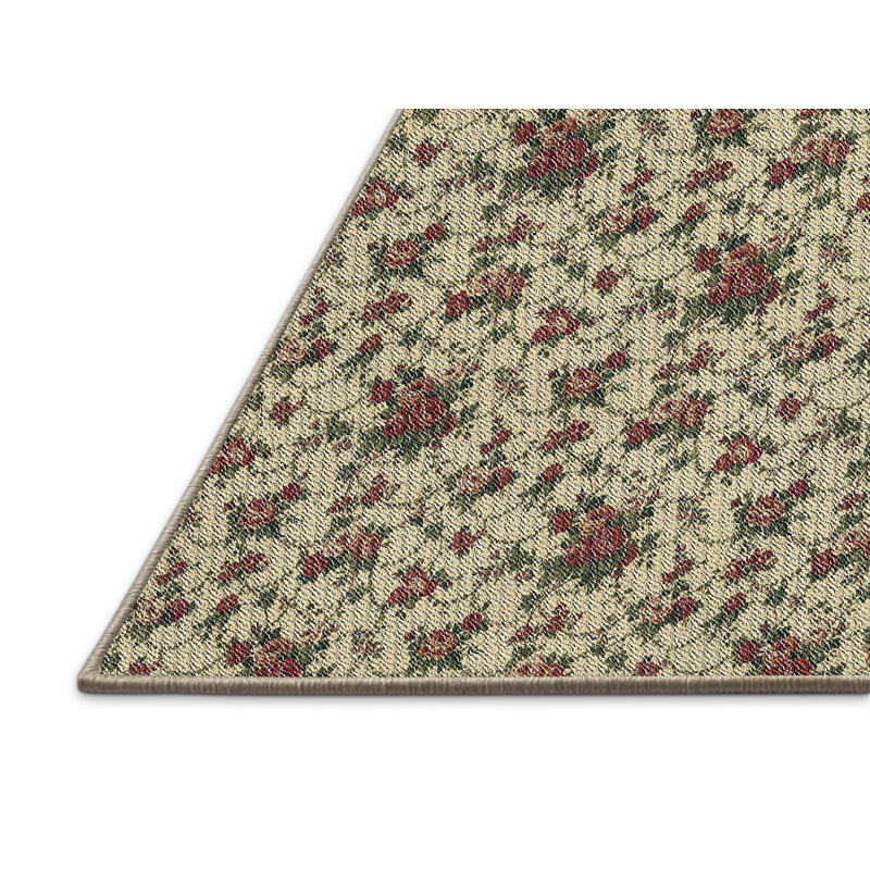 Tapis vert / brun Power Loom, Rectangle 4 pi x 6 pi