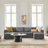  Jagger 124.5" Modern Wide-Seat Modular Storage Sectional Sofa with 2 Ottomans-895078825