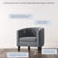 Evelie 28.35" W Tufted Linen Barrel Chair Upholstered-87868502