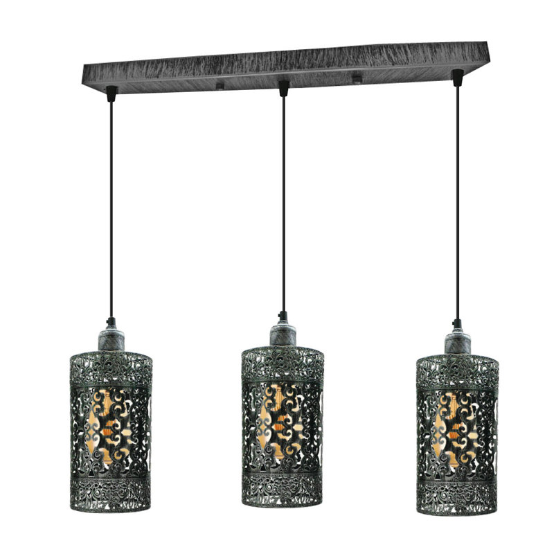 Concho 3 - Light Kitchen Island Pendant, Brushed Silver