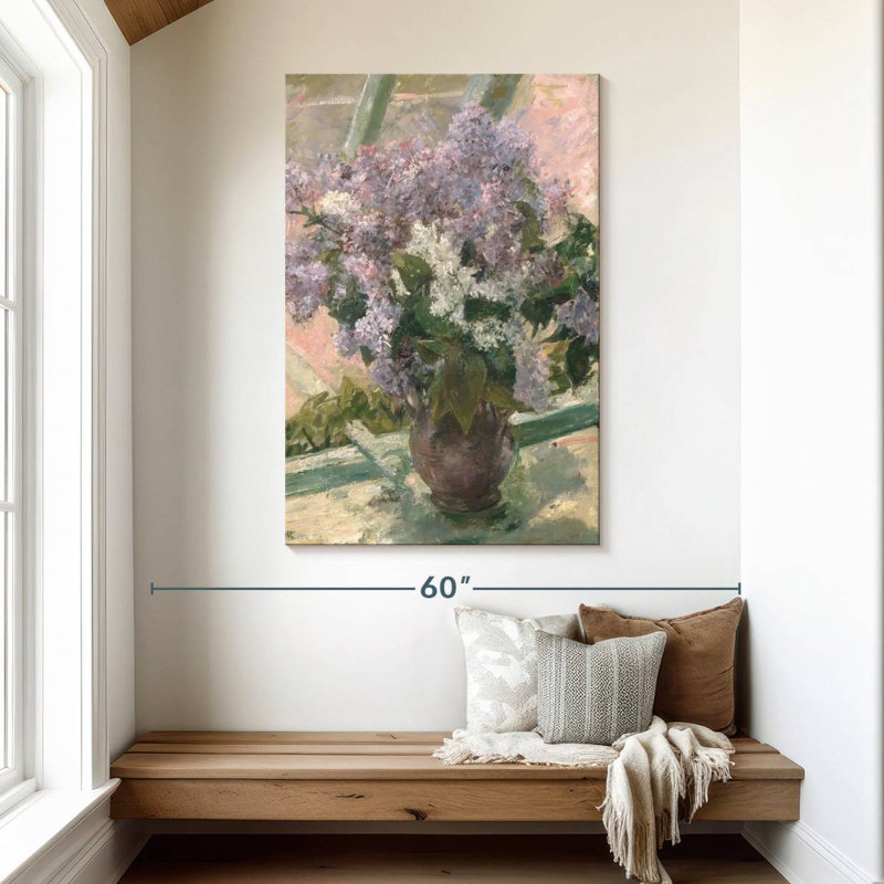 Harnek lilas dans une fenêtre, H 48 po x l 32 po