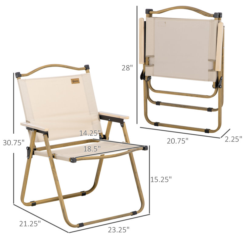 Set Of 2 Camping Chair, Lightweight Folding Chair, Portable Armchairs, Perfect For Festivals, Fishing, Beach And Hiking