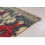 Tapis unique en laine noué à la main gris et rouge des années 2010 de 3 pi 11 po x 6 pi 2 po Kap
