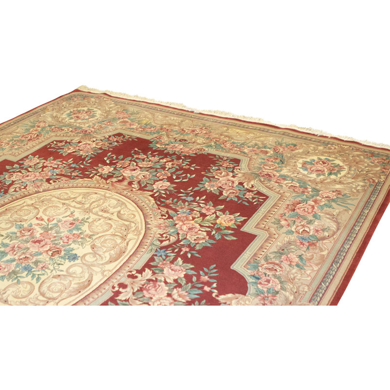 Tapis rectangulaire en laine noué à la main