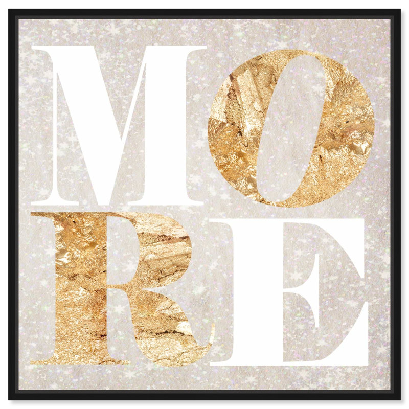 «Love More Spark» - Art textuel, Cadre en bois noir, H 21 po x l 21 po