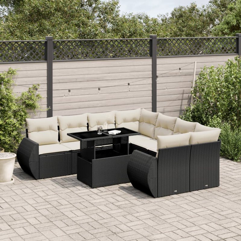Vidaxl Garden Sofa Set Black