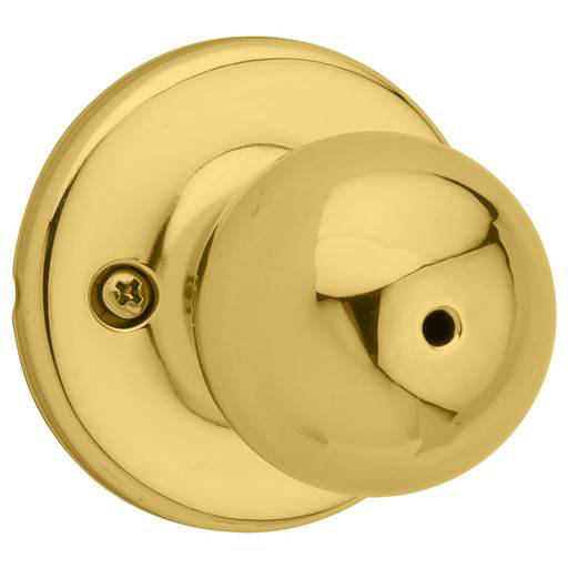 Polo Privacy Door Knob, Polished Brass