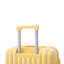 20 po / 24 po / 28 po 3 pièces / ensemble en valise à roulettes ABS, valise de transport, avec porte-gobelet et port USB et support pour téléphone (jaune)