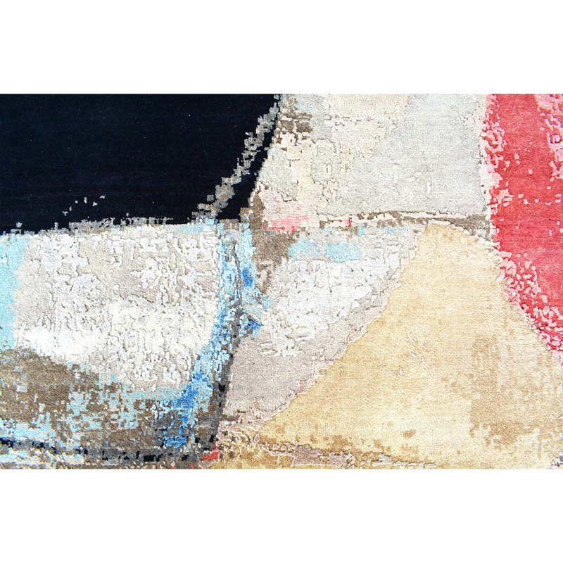 Hand Woven Silk and Wool Area Rug