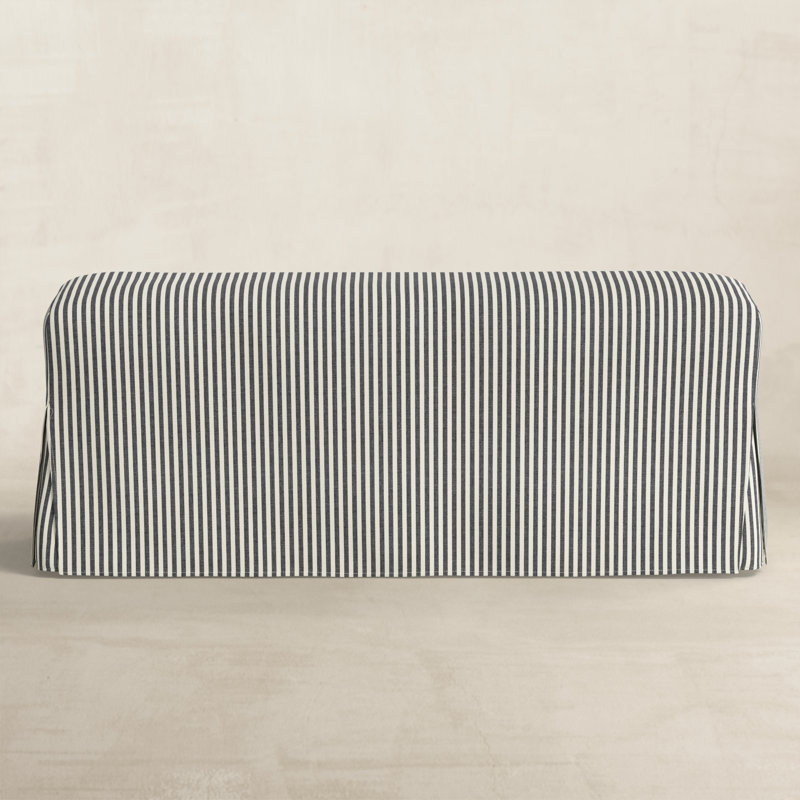 Andrea Slipcover Dining Bench, Carbon Striped