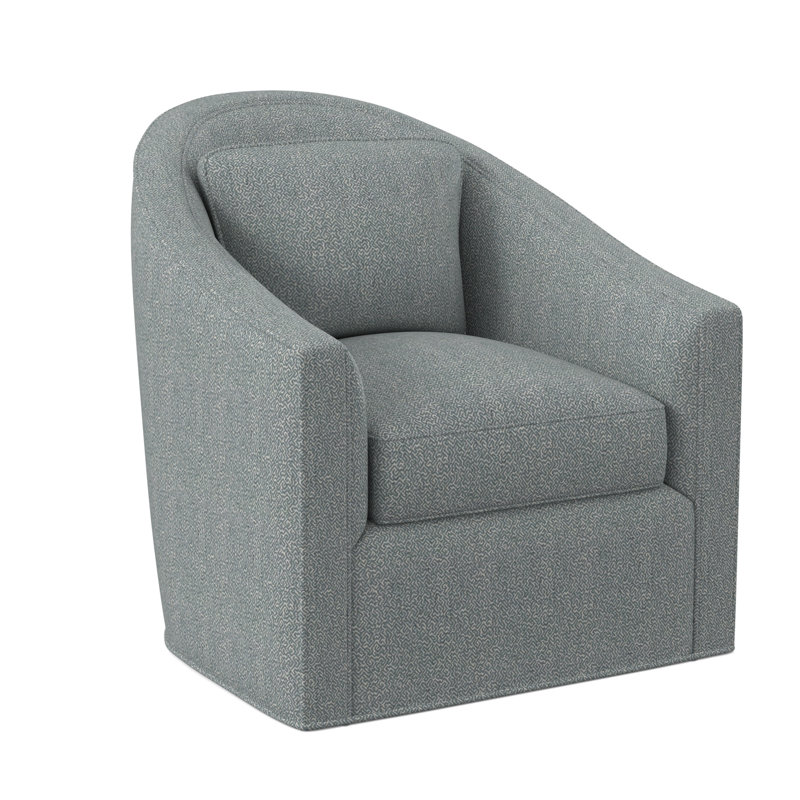 Academy Sunbrella® Boucle Swivel Barrel Chair, Maya Cyan Polyester Blend