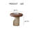 19.7” Round Dual-Wood Side Table, Walnut Top & Light Wood Sculpted Base Small Coffee Table-468746794-468746796