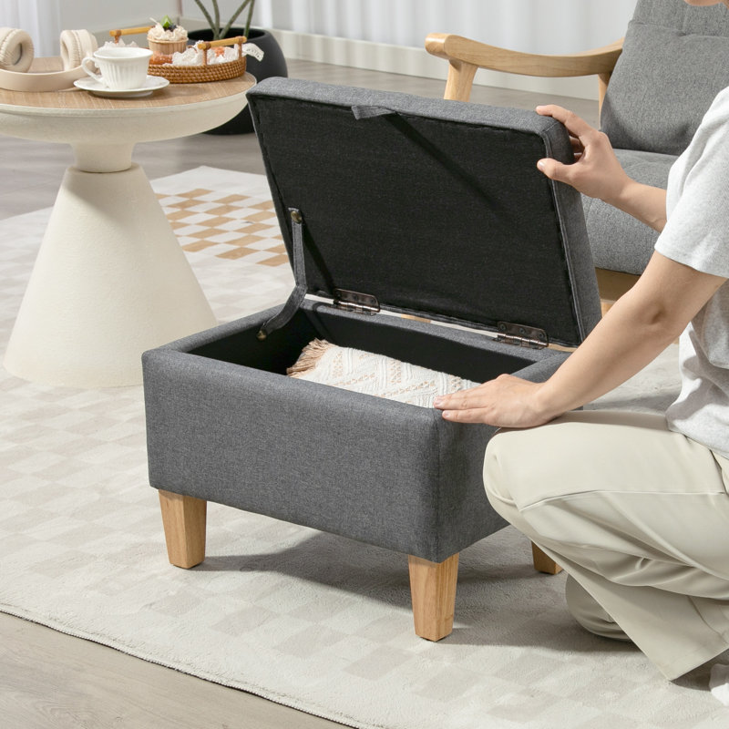 49cm Wide Solid Colour Storage Ottoman