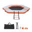 Quai flottant gonflable, plate-forme de quai gonflable de 8,5 x 8,5 pi, tapis aquatique antidérapant avec sac de transport portable et échelle détachable, plate-forme flottante pour la plage de l'océan, orange