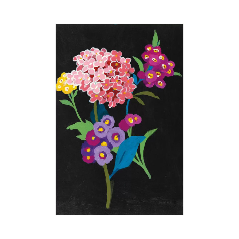 Alpine Bouquet III On Black by Danhui Nai - Wrapped Canvas Gallery-Wrapped Canvas Giclée, 66.04 cm H x 45.72 cm W