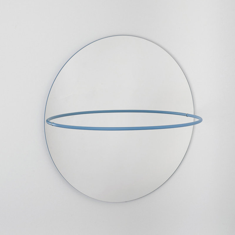 Marci Flat Wall Mirror, Sky Blue