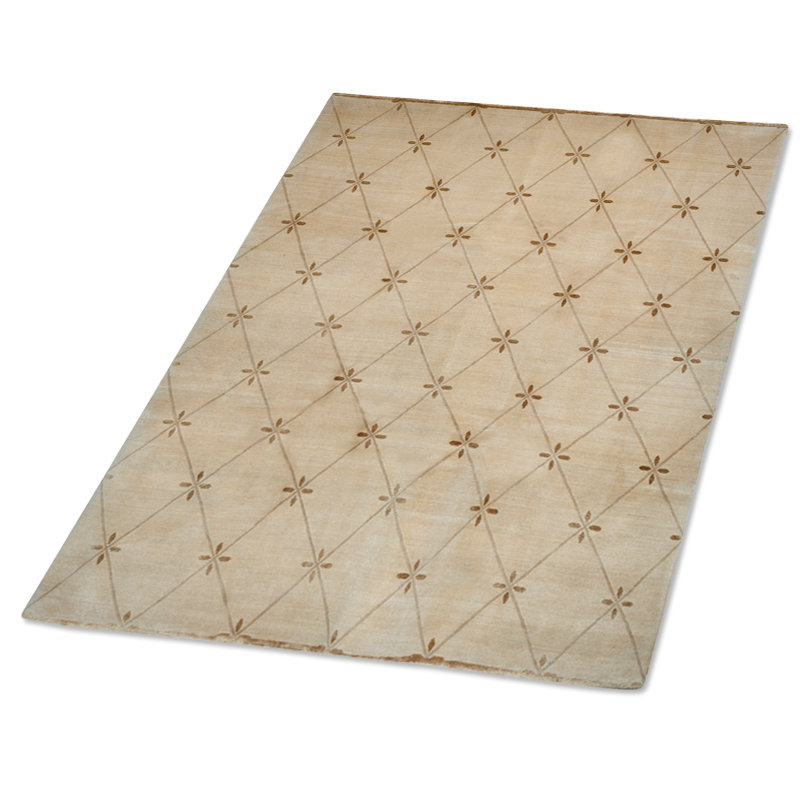 Geometric Area Rug in Beige/Brown, Rectangle 9' x 12'