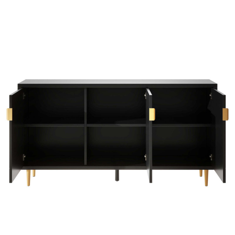 Meuble télé moderne avec 3 portes et tablettes réglables pour le salon