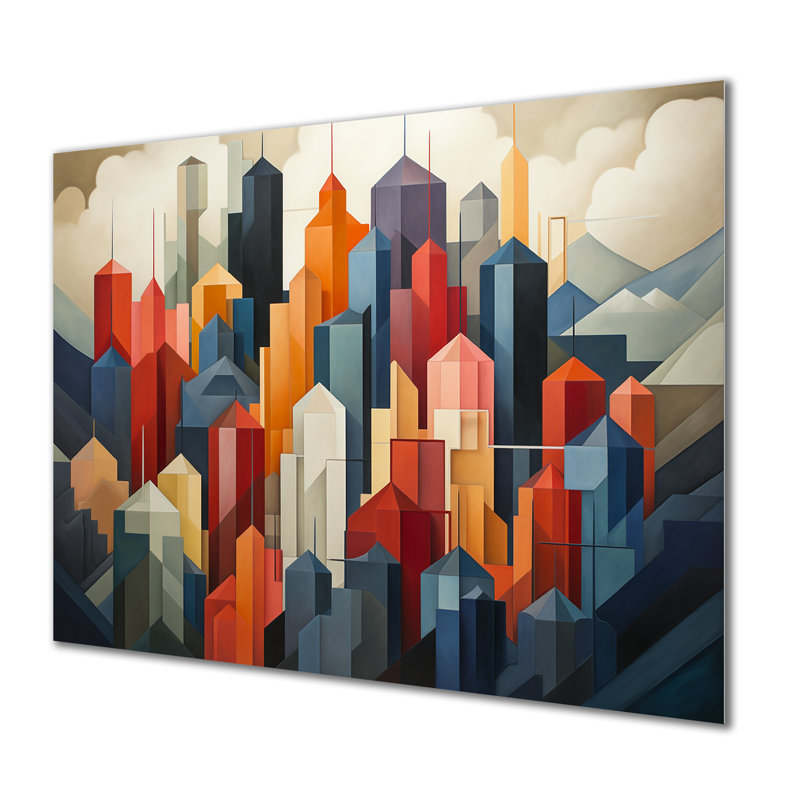 «Cubic Los Angeles Skyline - Los Angeles», art mural en métal MT135173, H 30 po x l 40 po x P 1,5 po