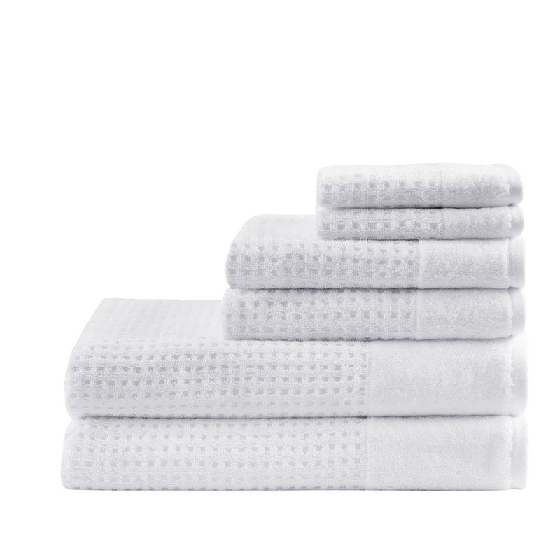 White Cotton Quick-Dry 6-Piece Towel Set