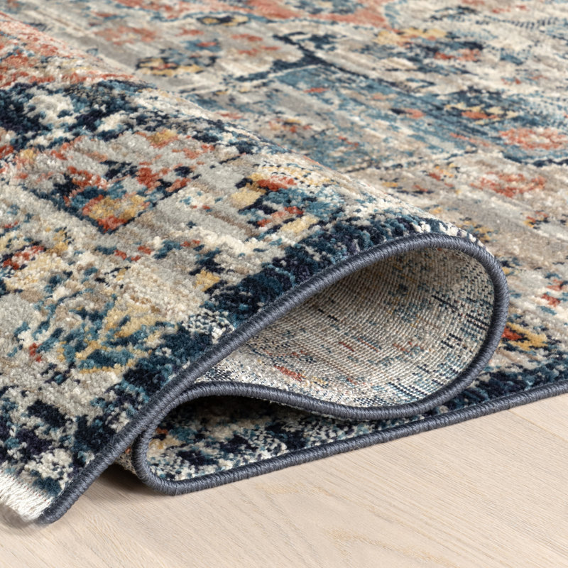 Tapis oriental tissé à la machine Deja, Rond 8 pi
