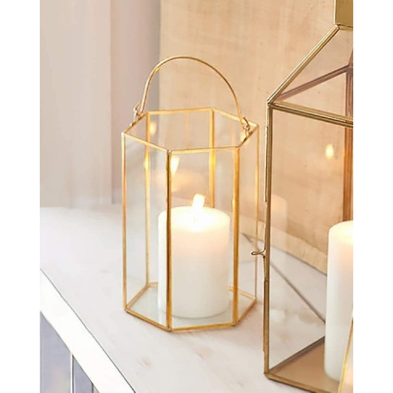Ensemble de lanternes de table en verre 6 pièces 8 po