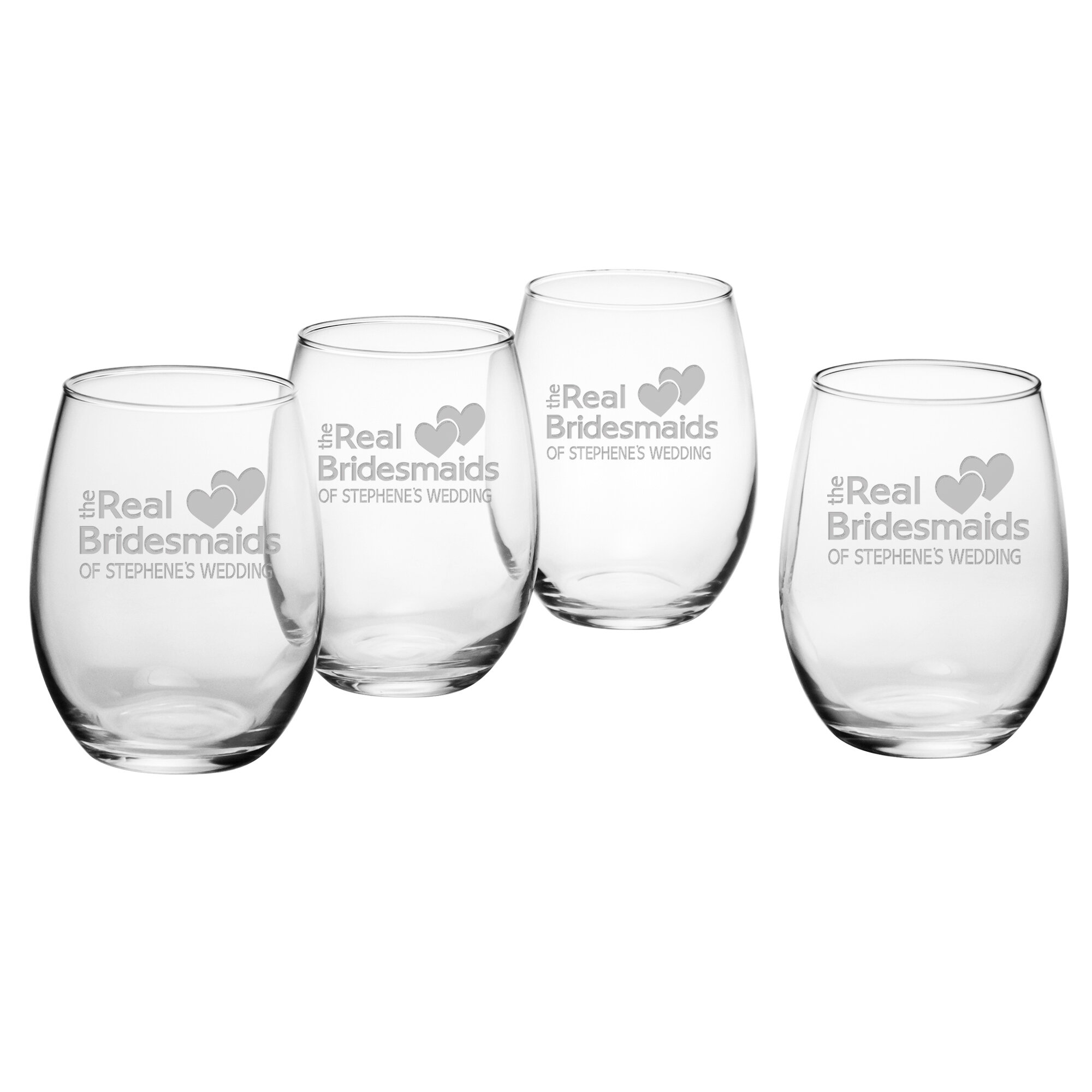 Buy Bridesmaid Wine Glass Set of 4, Engraved Bridesmaid Wine