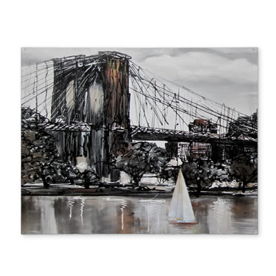 Brooklyn Bridge Boats Placemat | White Cities Home Decor