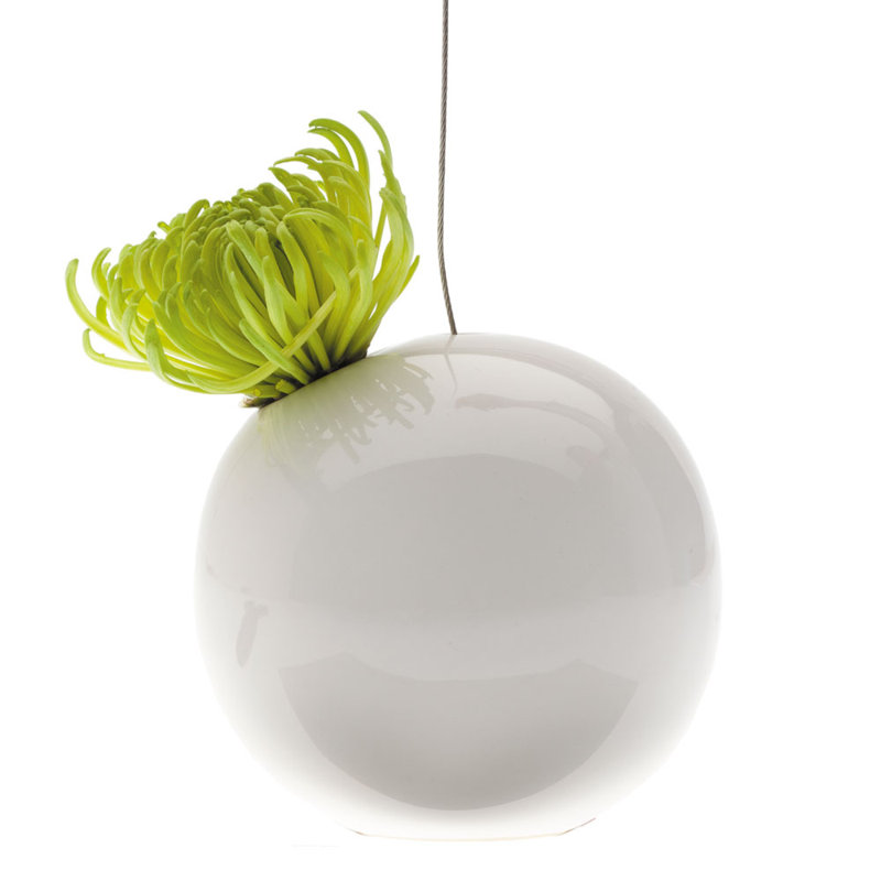 Ceramic Wall Vase, White