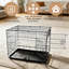 Cage à chien pliable en métal avec plateau en plastique