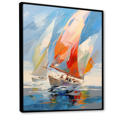 Fresin Sailboat Abstract Winds I - Boat Sailing Framed Canvas Print Wall Art