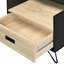 Table de chevet pour chambre à coucher en chêne et noir, 1 tiroir fonctionnel noir pour la chambre à coucher, solution de rangement compacte