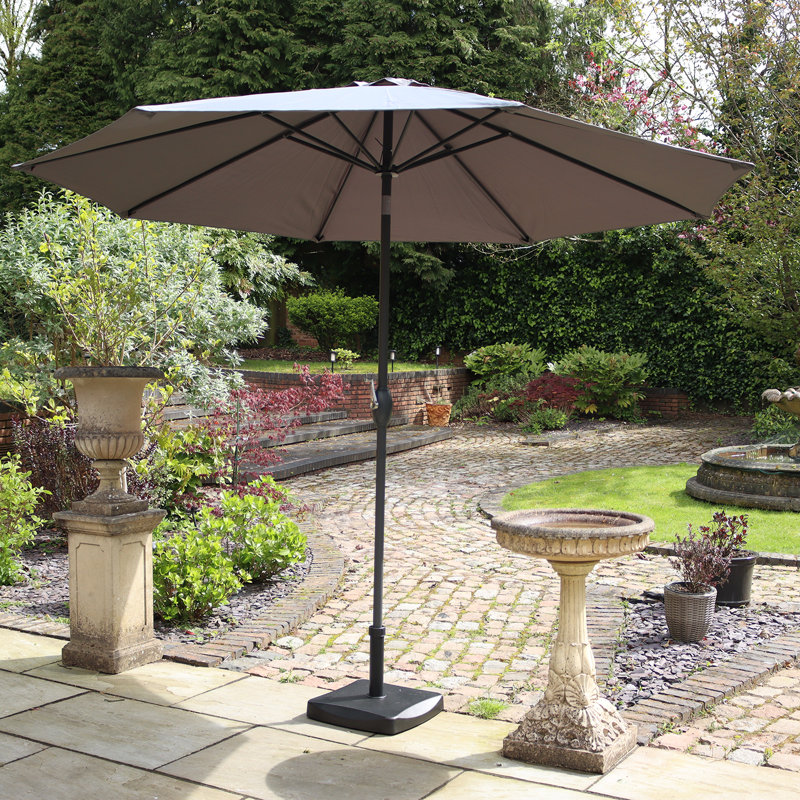 Grey 3m Crank and Tilt Parasol Grey Powder Coated Pole (38mm Pole, 8 Ribs) This parasol is made using Polyester Fabric which has a Weather-Proof Coating & UPF Sun Protection Level 50