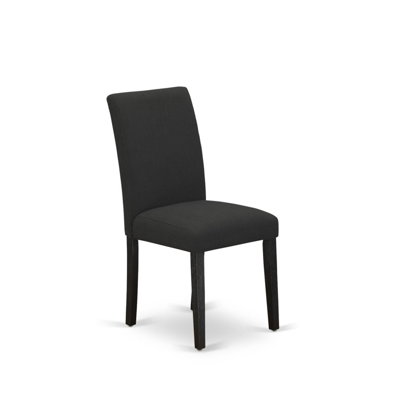 13-piece Modern Dining Room Set a Rectangular Kitchen Table and 12 Black Linen Fabric Dining Chair, Wire Brushed Black, Black