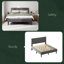 Luxueuse structure de lit pour tête de lit en lin avec stabilité et rangement sous le lit, aucun sommier requis-2130765867