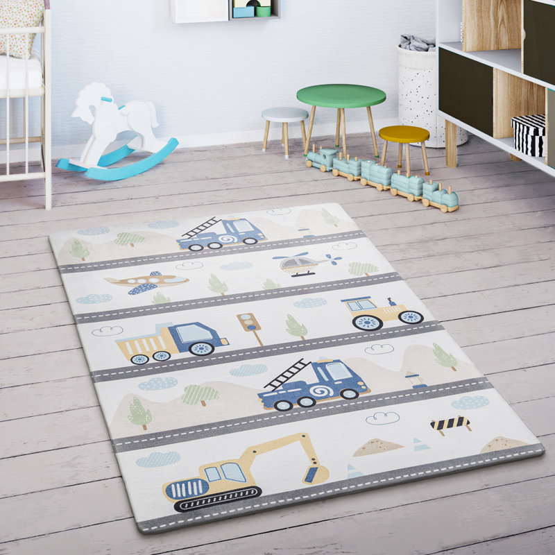 Cisco Cream/Beige/Blue Rug, Round 120cm