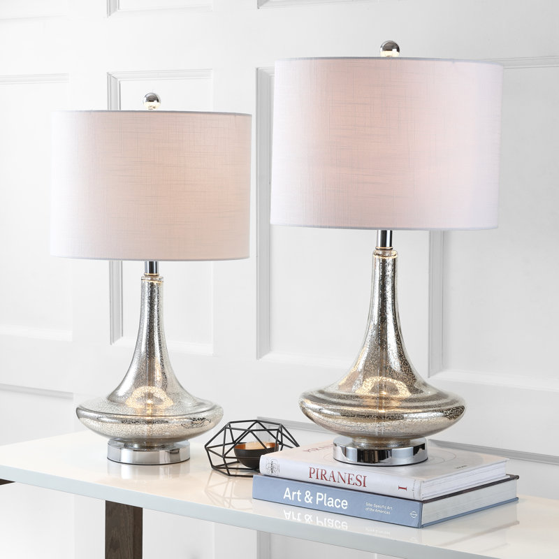 Filion Glass Table Lamp, Mercury Silver