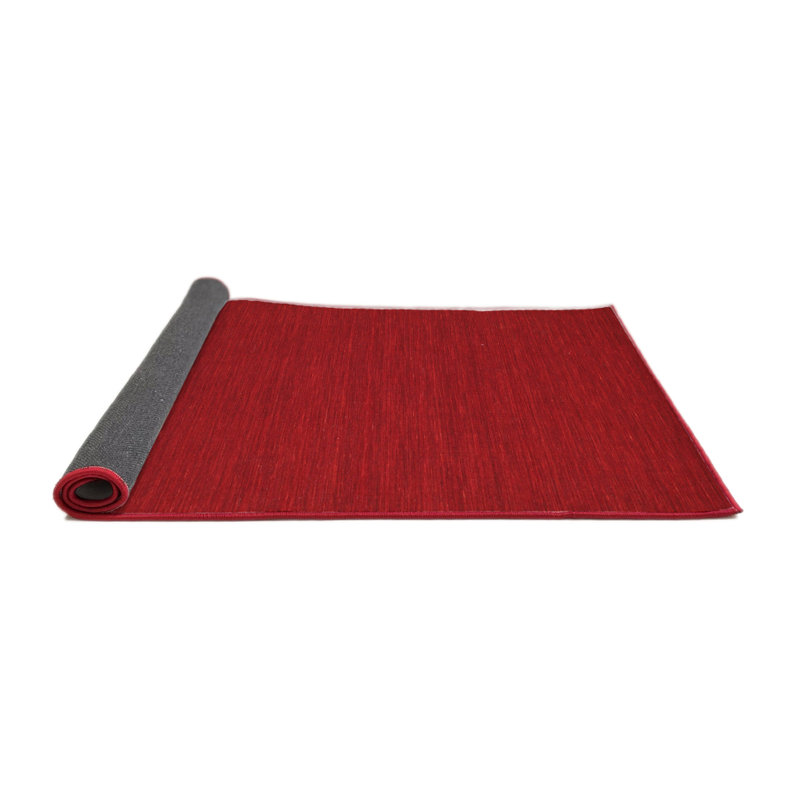 Tapis de zone rouge contemporaine, Rond 5 pi