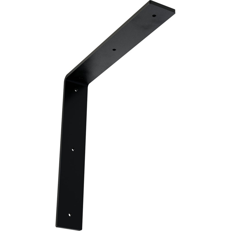 2"W x 12"D x 12"H Hamilton Steel Bracket, Powder Coated Black, Powder Coated Black, 12" H x 2" W x 12" D