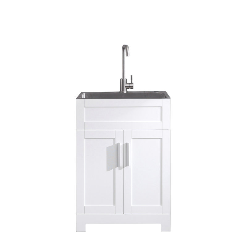 Armoire de salle de bain sans peinture 24 po avec combiné en acier inoxydable