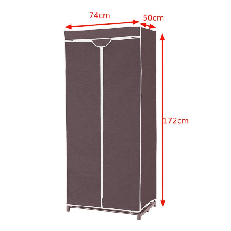 Chenoa 74cm Rolling Portable Wardrobe, Black