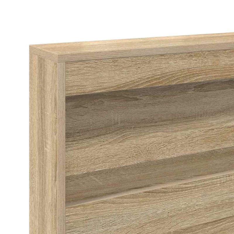  Storage Headboard Concrete Engineered Wood, Sonoma Oak, 200 x 220cm