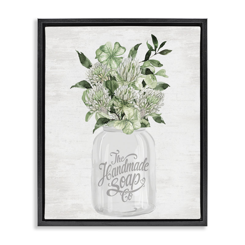Cadre flottant au savon fait à la main Spring Botanicals, design par lettré et doublé, Cadre flottant noir de jais